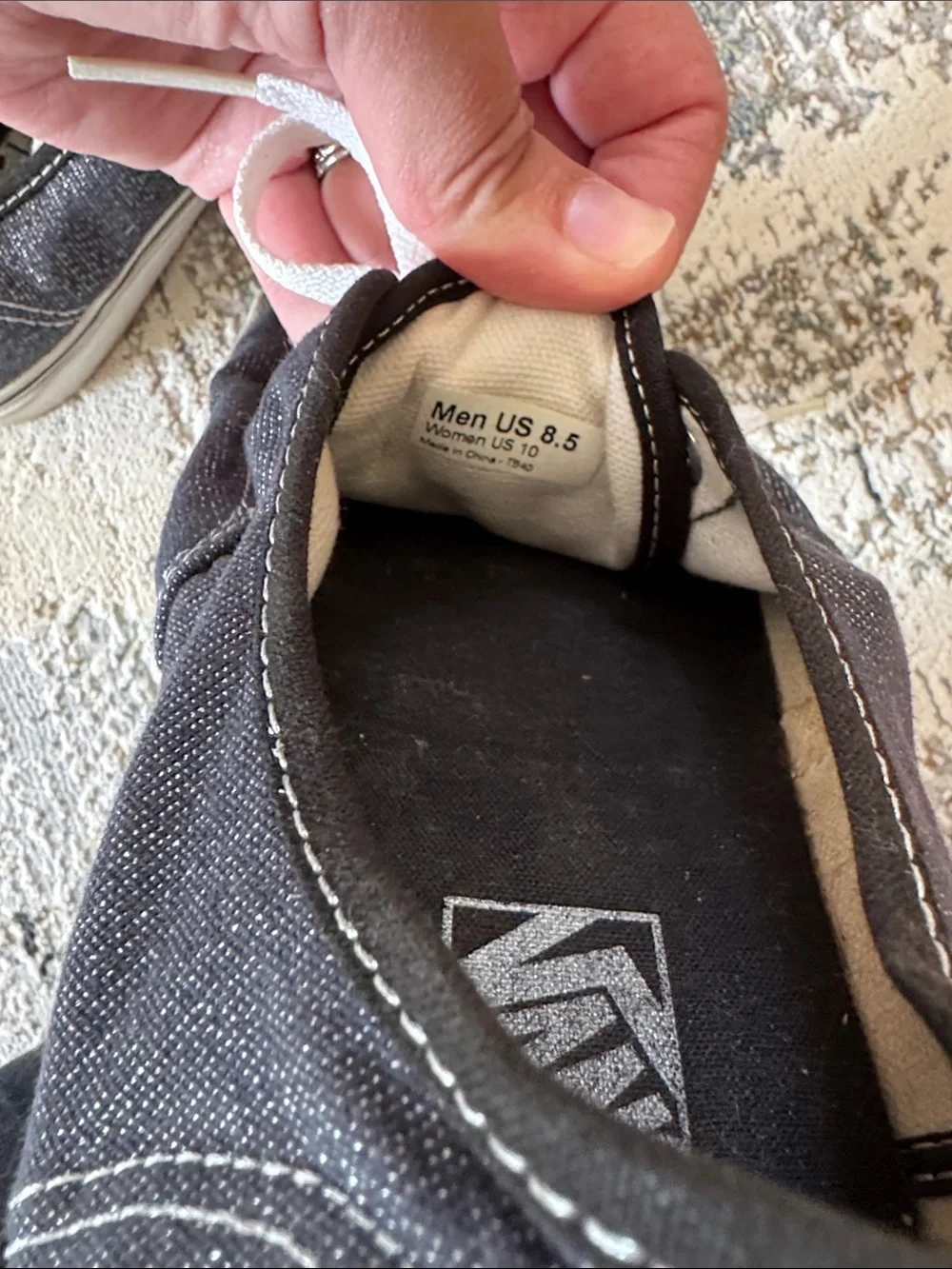 Vans Black Canvas Low-Top Sneakers with White Laces